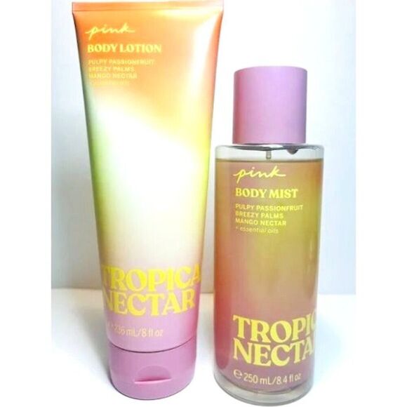 NEW! Victoria’s Secret Pink LIMITED EDITION TROPICAL NECTAR Body Mist & Lotion S - Picture 1 of 1